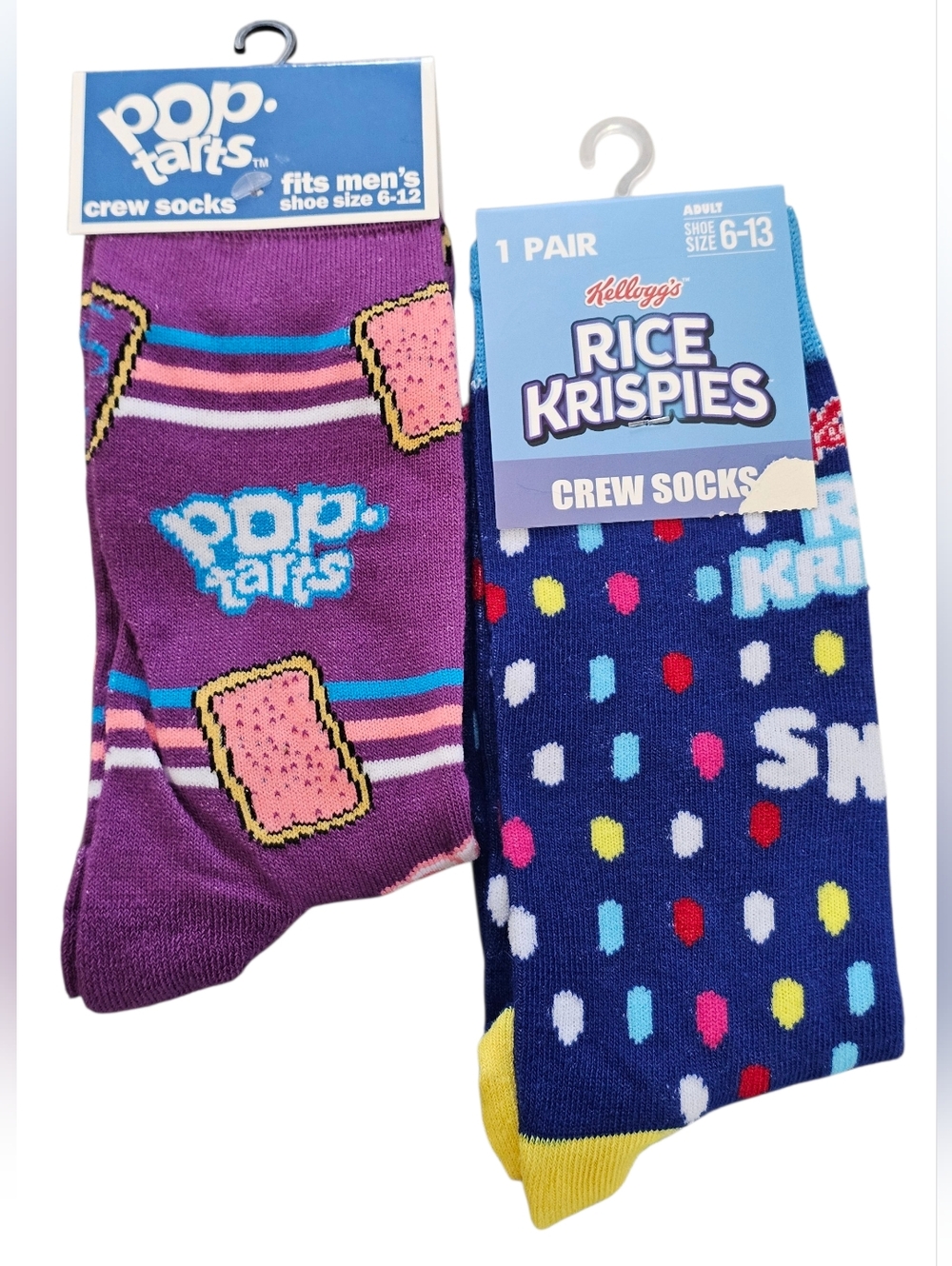 Kellogg's Rice Krispies & Pop-Tarts Men's Crew Socks - Purple & Navy - Pack of 2 - Picture 2 of 6